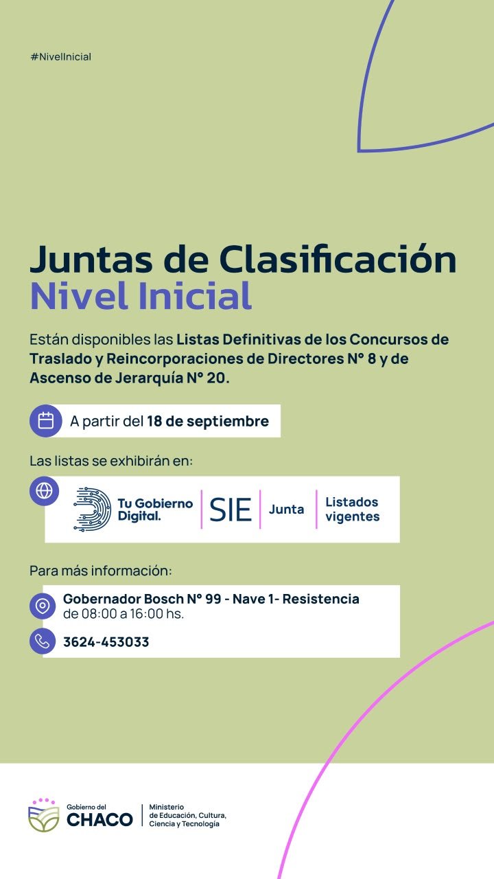 Nivel Inicial: Educación publicó las listas definitivas de los concursos de traslado, reincorporación y ascenso docente